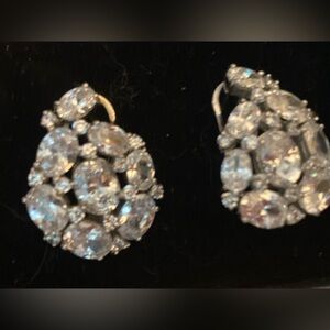 Sterling Silver and crystal earrings, lever back
